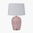 Cannes Sage and White Stripe Ceramic Table Lamp