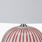Cannes Mulberry and White Stripe Ceramic Table Lamp