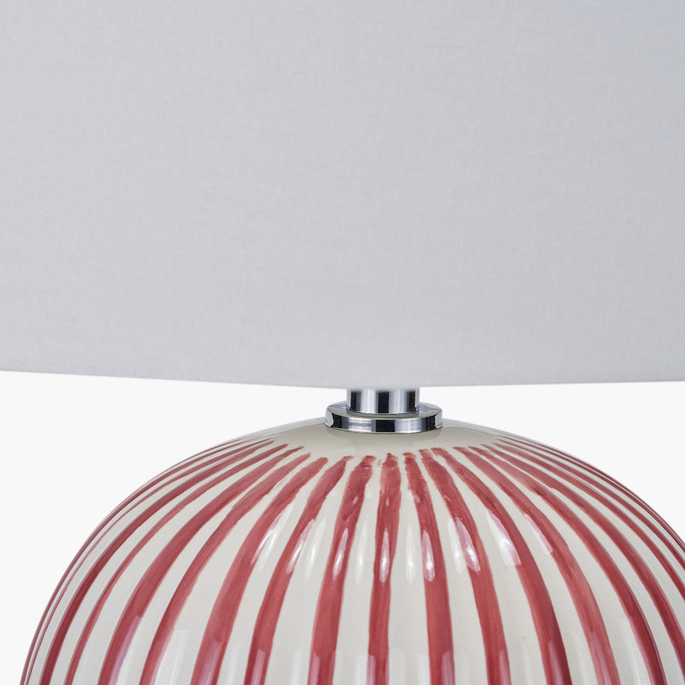 Cannes Sage and White Stripe Ceramic Table Lamp