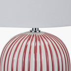 Cannes Sage and White Stripe Ceramic Table Lamp