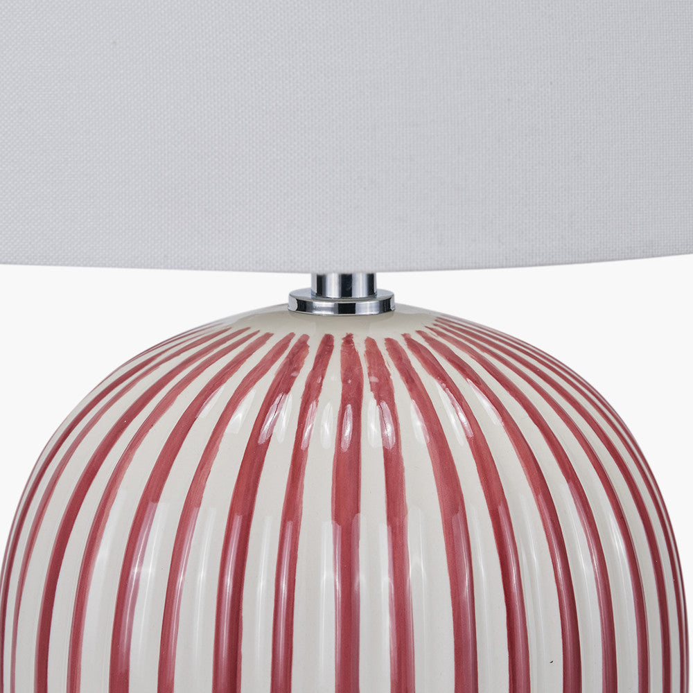 Cannes Sage and White Stripe Ceramic Table Lamp