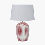 Cannes Sage and White Stripe Ceramic Table Lamp