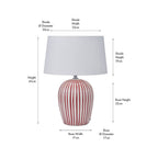 Cannes Sage and White Stripe Ceramic Table Lamp