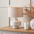 Elure White Crackle Effect Table Lamp