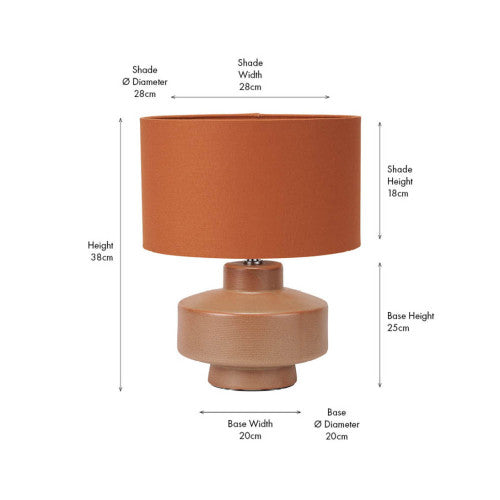 Elure Cinnamon Crackle Effect Table Lamp