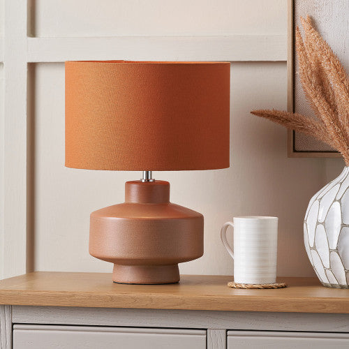 Elure Cinnamon Crackle Effect Table Lamp