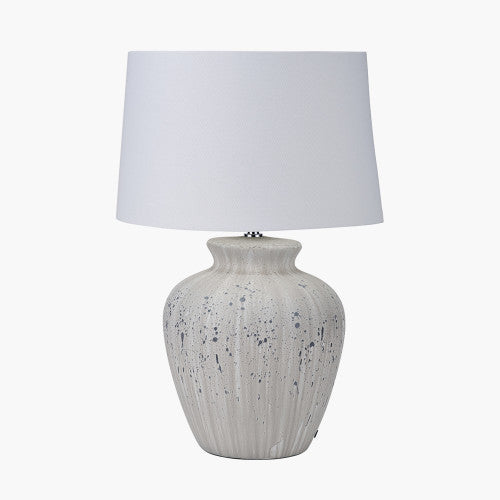 Kalli White and Grey Flecked Ceramic Table Lamp