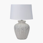 Kalli White and Grey Flecked Ceramic Table Lamp