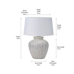 Kalli White and Grey Flecked Ceramic Table Lamp