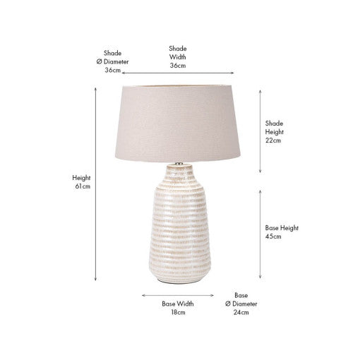 Nya Warm White Scratch Effect Ceramic Table Lamp