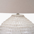 Signe Warm White Linear Textured Ceramic Table Lamp