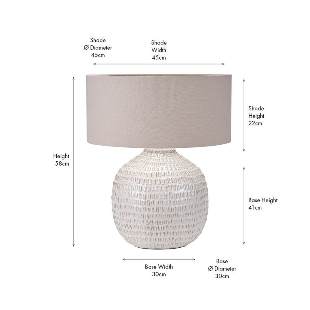 Signe Warm White Linear Textured Ceramic Table Lamp