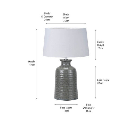 Helka Smokey Green Reactive Glaze Table Lamp