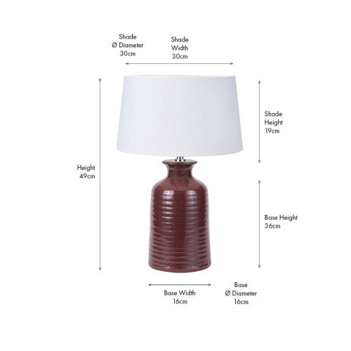 Helka Mulberry Reactive Glaze Table Lamp
