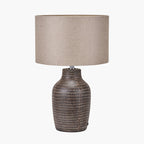 Kai Earth Coloured Textured Tall Ceramic Table Lamp