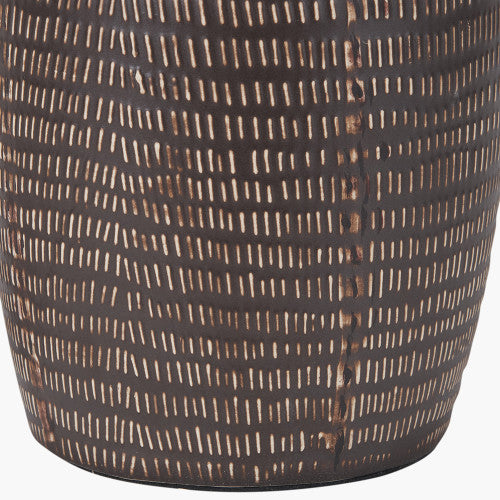 Kai Earth Coloured Textured Tall Ceramic Table Lamp