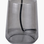 Zandra Grey Ribbed Glass Table Lamp