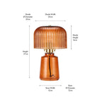 Zandra Orange Ribbed Glass Table Lamp