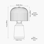 Zandra Spring Green Ribbed Glass Table Lamp