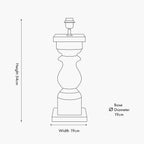 Kavya Antique Brown Turned Wood Table Lamp Base