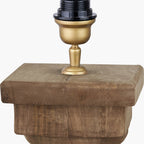 Kavya Antique Brown Turned Wood Table Lamp Base