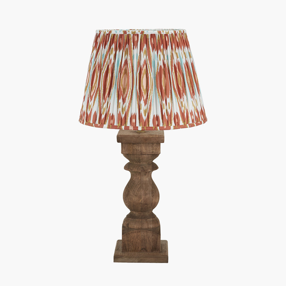 Kavya Antique Brown Turned Wood Table Lamp Base