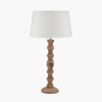 Ayra Natural Modernist Large Turned Wood Table Lamp Base