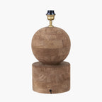 Ziva Antique Brown Round Wood Table Lamp Base