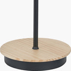 Juna Black Metal and Natural Wood Table Lamp