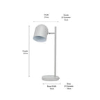 Finn Grey Metal Cloche Headed Table Lamp