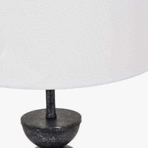 Vala Graphite Metal Textured Effect Ball Table Lamp