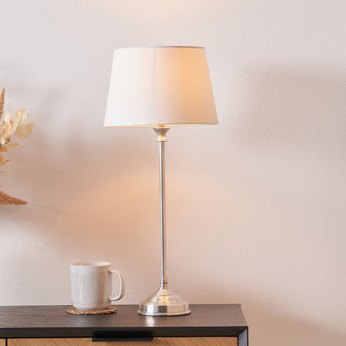 Auden Silver Metal Stick Table Lamp Base