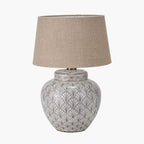 Barbier White Art Deco Fan Ceramic Table Lamp Base