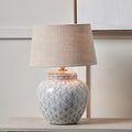 Barbier White Art Deco Fan Ceramic Table Lamp Base