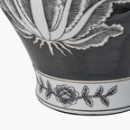 Asteria Black and White Feather Ceramic Urn Table Lamp Base