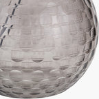 Camille Smoke Grey Circle Design Handcut Glass Table Lamp Base