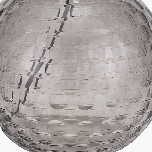 Camille Smoke Grey Circle Design Handcut Glass Table Lamp Base