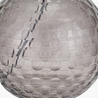 Camille Smoke Grey Circle Design Handcut Glass Table Lamp Base