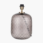 Camille Large Smoke Grey Circle Design Handcut Glass Table Lamp Base