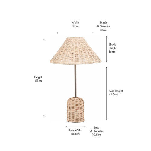 Hali Rattan Base and Shade Table Lamp