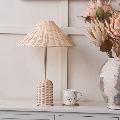 Hali Rattan Base and Shade Table Lamp