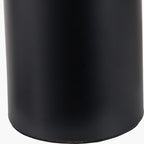 Oscar Black Metal and Natural Linen Structured Table Lamp