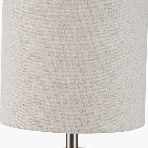 Bonham Natural Wood Veneer and Silver Metal Table Lamp