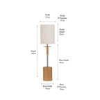 Bonham Natural Wood Veneer and Silver Metal Table Lamp