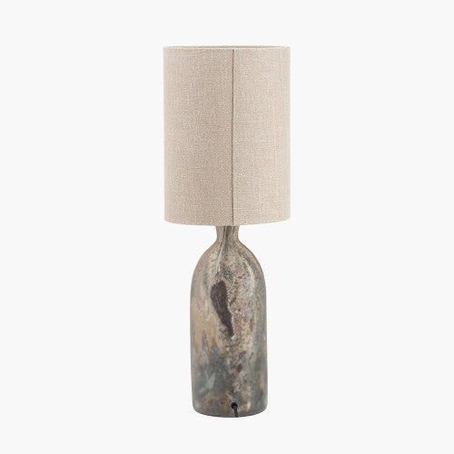 Palmino Brown Tall Organic Glass Bottle Table Lamp