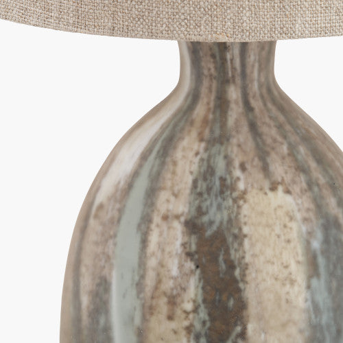 Palmino Brown Tall Organic Glass Bottle Table Lamp
