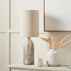 Palmino Brown Tall Organic Glass Bottle Table Lamp