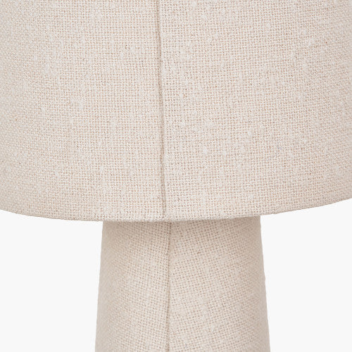 Mirissa White Slubby Handloom Fabric Table Lamp