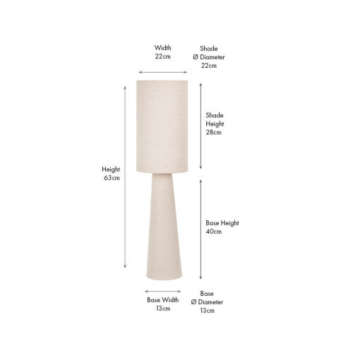 Mirissa White Slubby Handloom Fabric Table Lamp