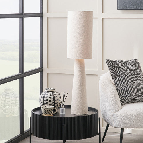 Mirissa White Slubby Handloom Fabric Table Lamp